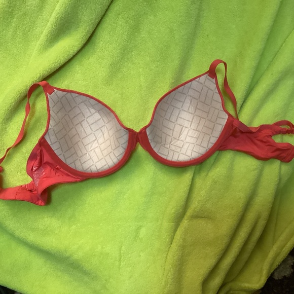 Victoria’s Secret Uplift Semi Demi Padded Underwire Red Heather 34D Bra - Picture 3 of 6